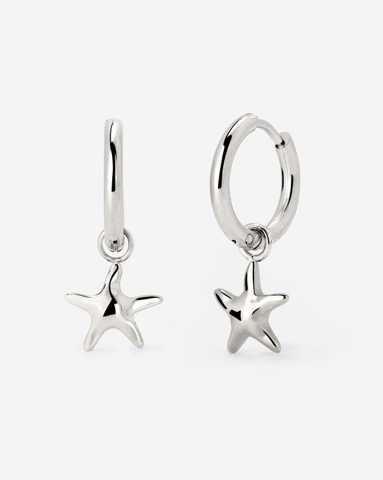 Sea Star Hoop Set Small Argento