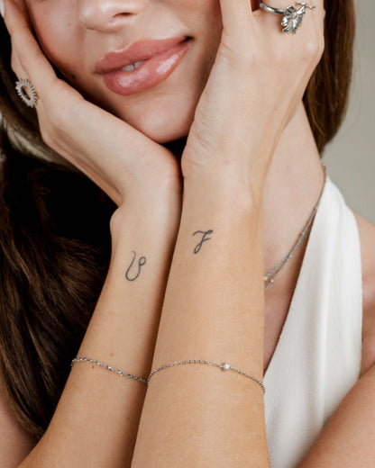 Solitaire Stone Bracciale Argento