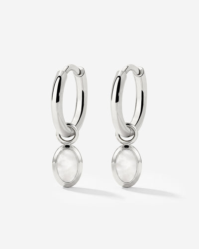 Mother of Pearls Hoop Set Argento
