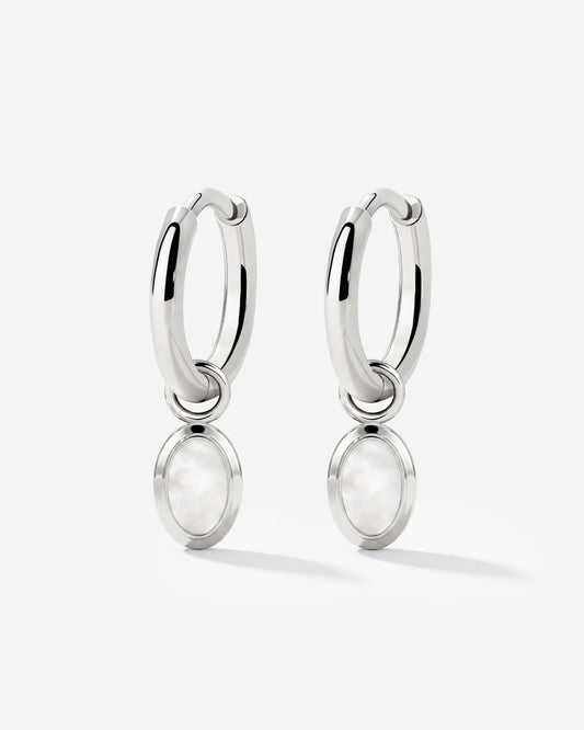 Mother of Pearls Hoop Set Argento