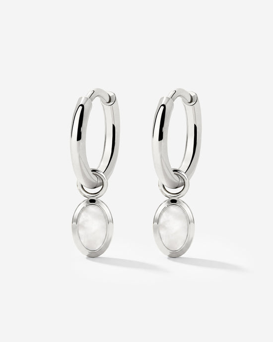 Mother of Pearls Hoop Set Argento