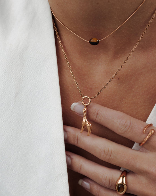 Giraffe Rope Chain Collana Set Oro Rosa