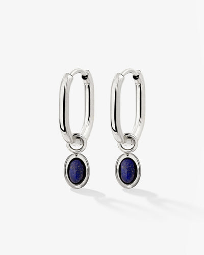 Blue Breeze Oval Hoop Set Baby Argento