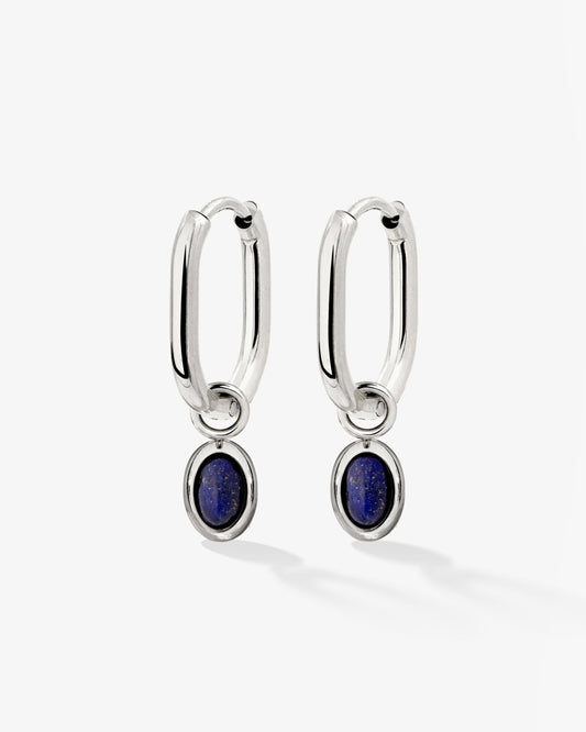 Blue Breeze Oval Hoop Set Baby Argento