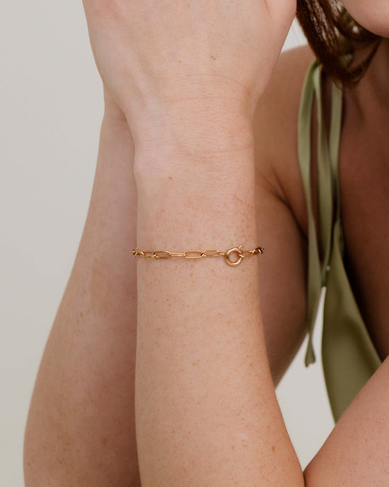 Oval Links Charm Bracciale Oro Rosa