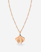 Ginkgo Leaf Collana Oro Rosa