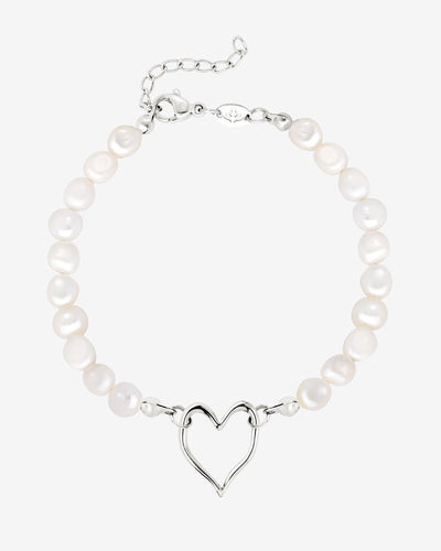 Melting Heart Pearl Bracciale Argento