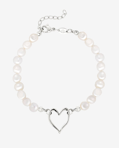 Melting Heart Pearl Bracciale Argento