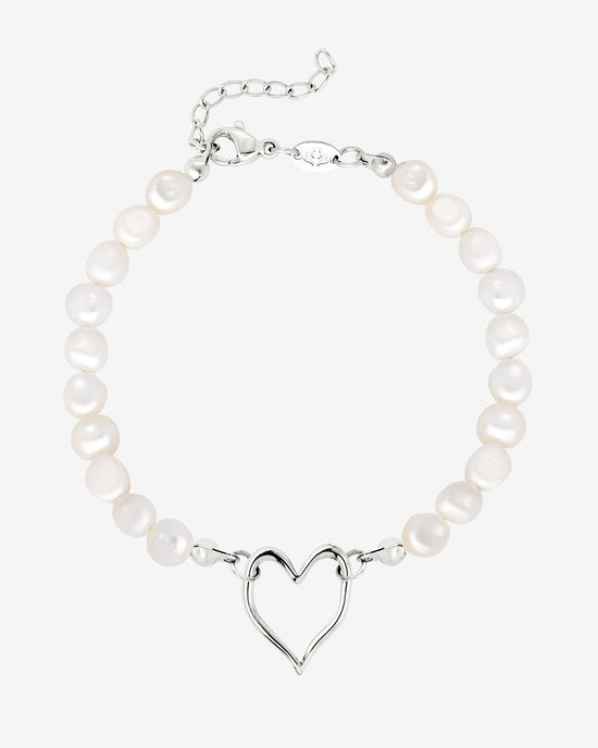 Melting Heart Pearl Bracciale Argento