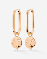 Shiny Stars Oval Hoop Set Small Oro Rosa