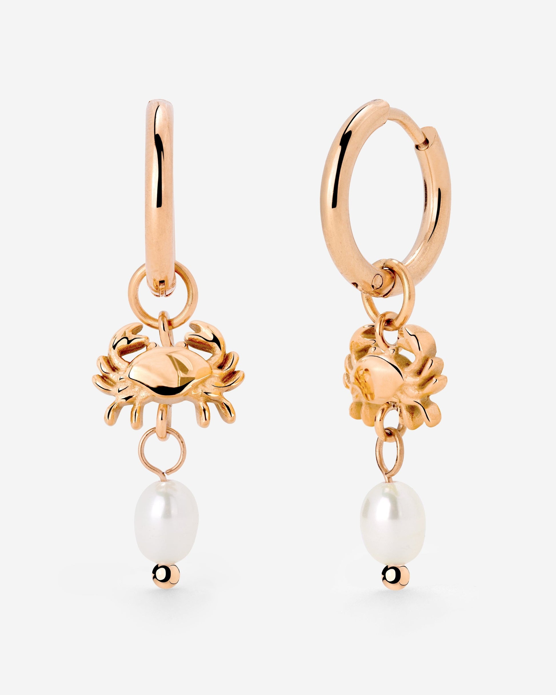Crab Chaser Hoop Set Small Oro Rosa