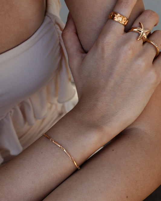 Curved Links Bracciale Oro Rosa