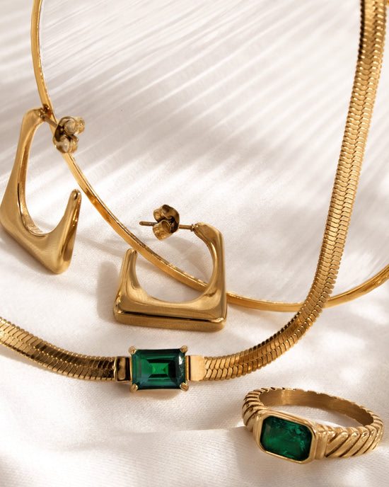 Rectangle Hoops Argento