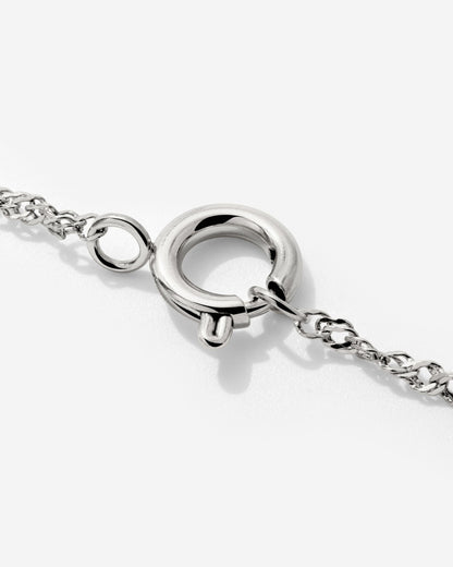 Singapore Chain Charm Collana Argento