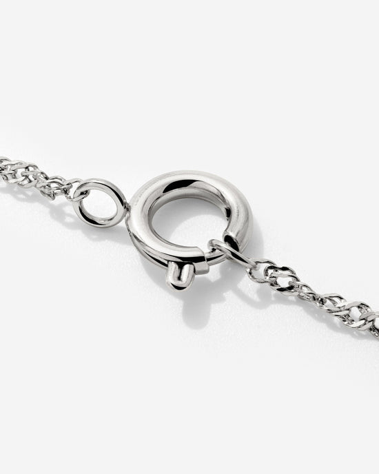 Singapore Chain Charm Collana Argento