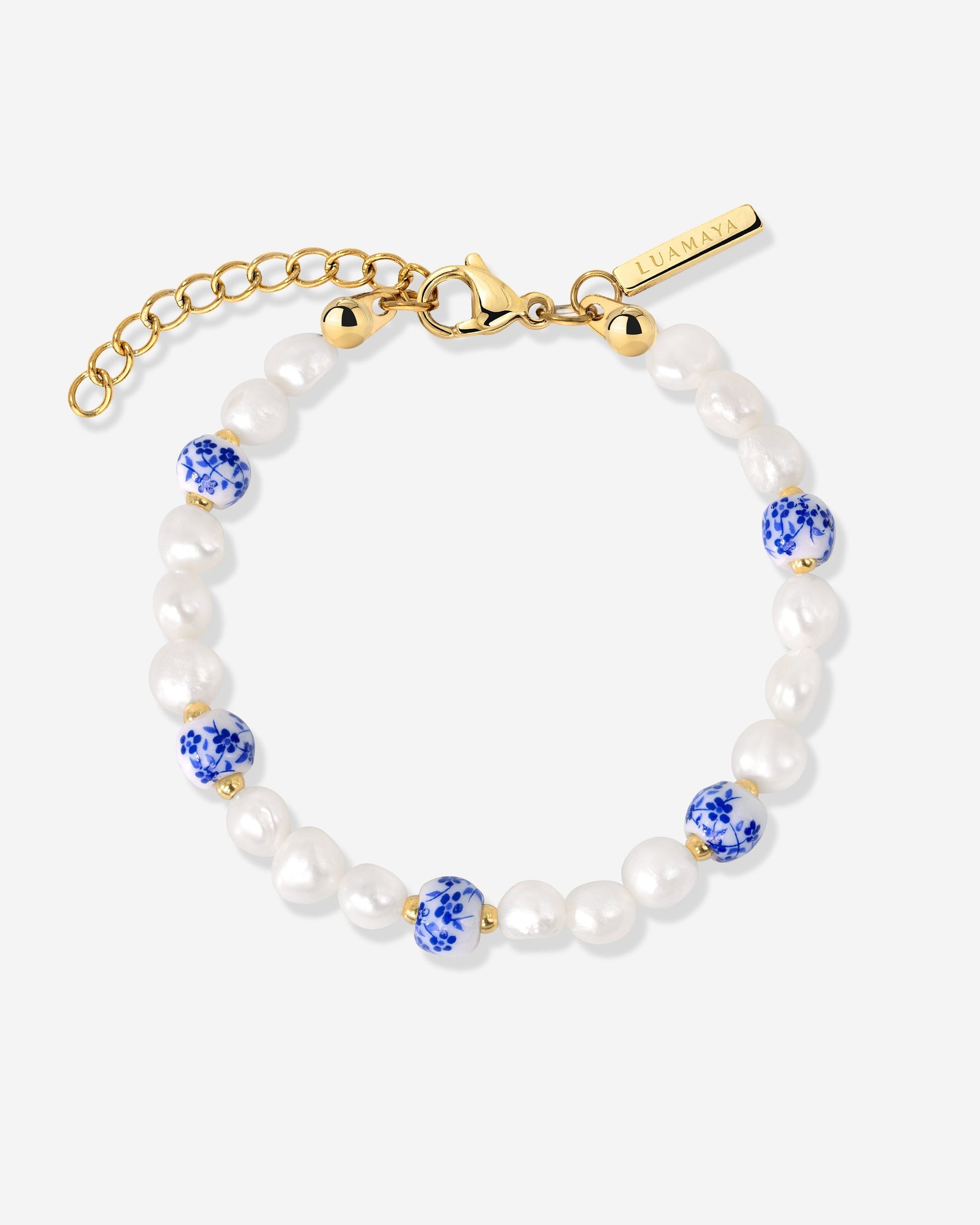 Flower Tile Pearl Bracciale Oro