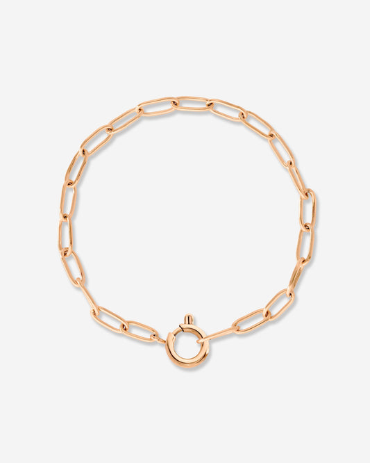 Oval Links Charm Bracciale Oro Rosa