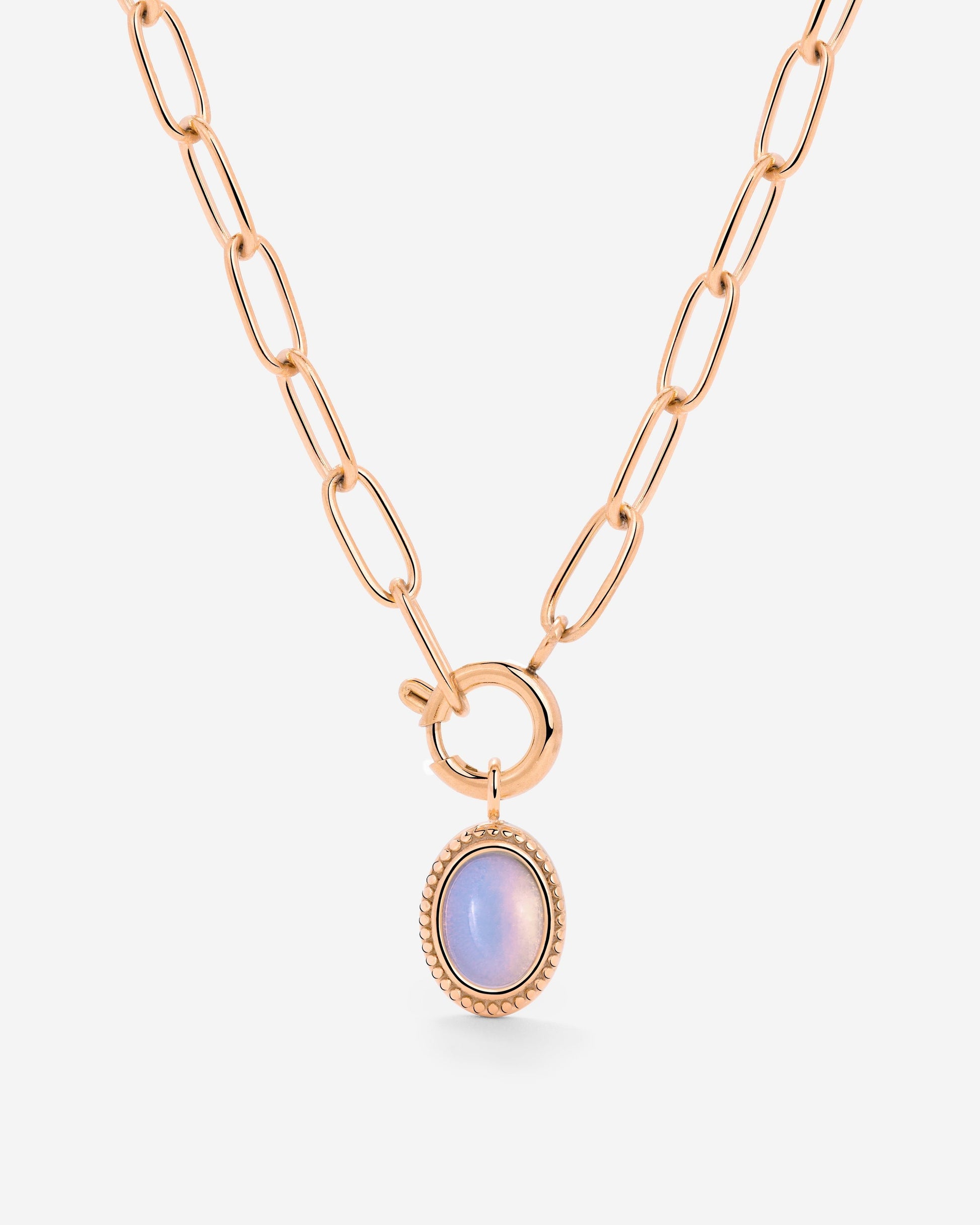 Opaline Oval Links Collana Set Oro Rosa