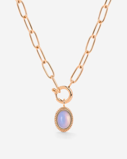 Opaline Oval Links Collana Set Oro Rosa
