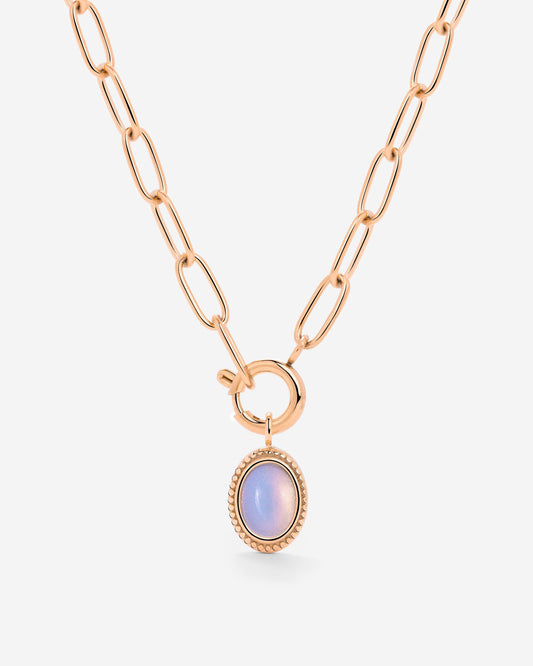 Opaline Oval Links Collana Set Oro Rosa