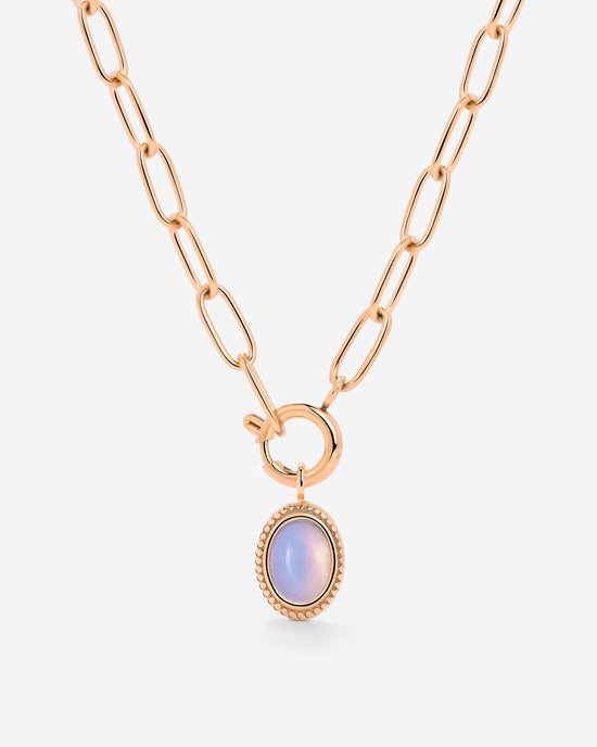 Opaline Oval Links Collana Set Oro Rosa