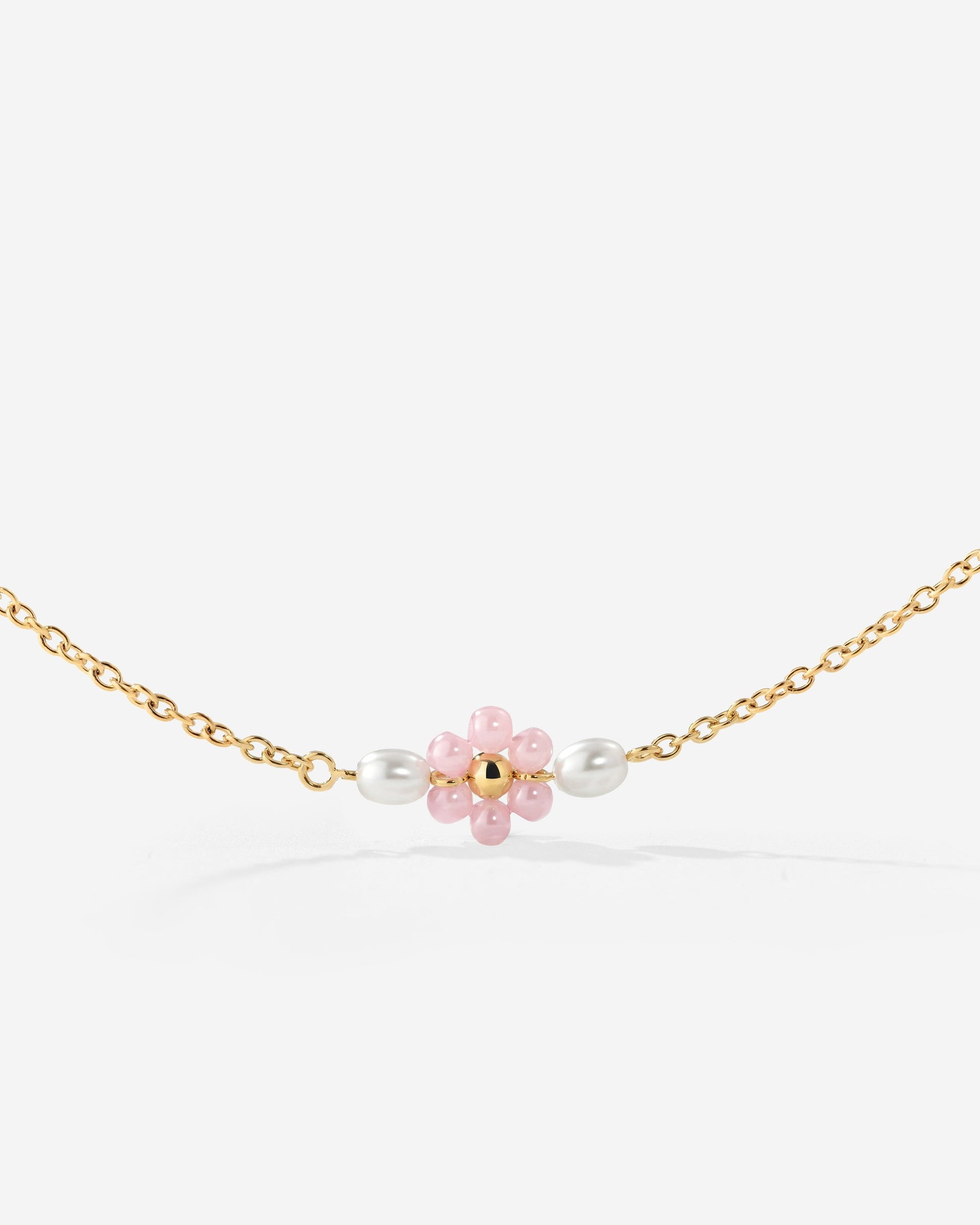 Pretty Pink Daisy Collana Oro