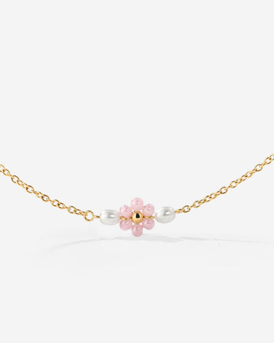 Pretty Pink Daisy Collana Oro