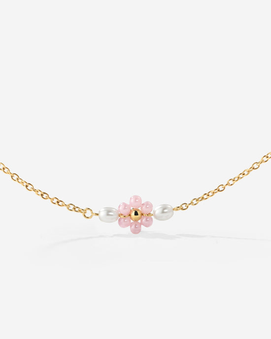 Pretty Pink Daisy Collana Oro