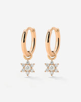 White Petal Hoop Set Small Oro Rosa