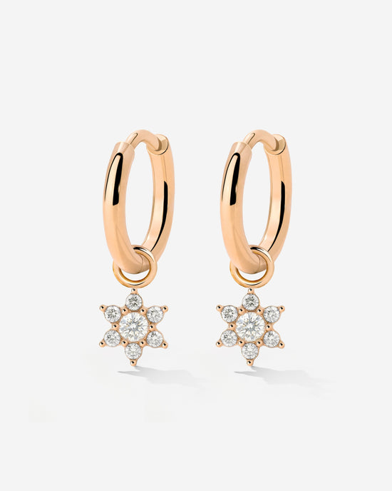 White Petal Hoop Set Small Oro Rosa