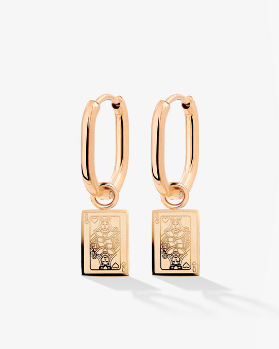 Like a Queen Oval Hoop Set Baby Oro Rosa
