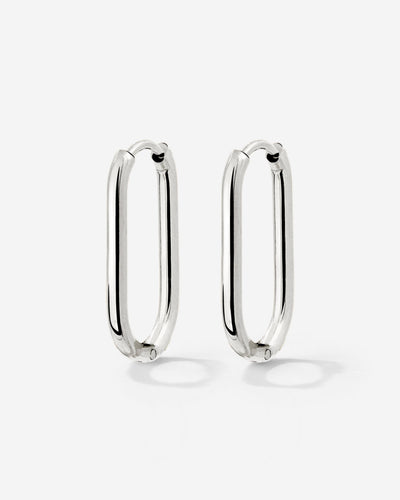 Oval Hoops Small Argento