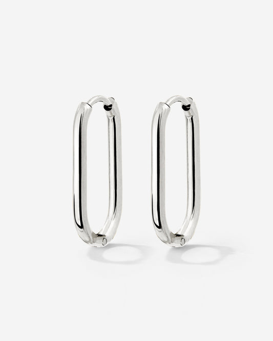 Oval Hoops Small Argento