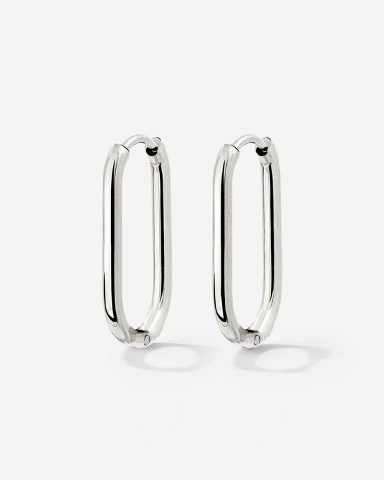 Oval Hoops Small Argento