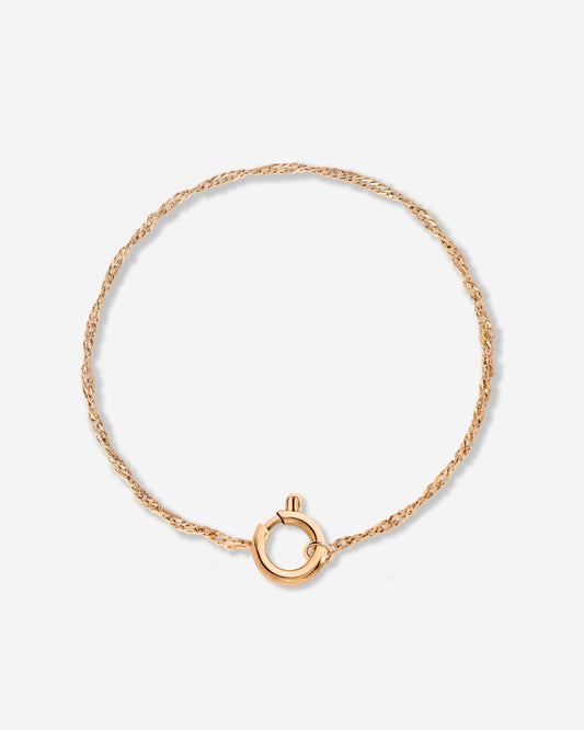Singapore Chain Charm Bracciale Oro Rosa