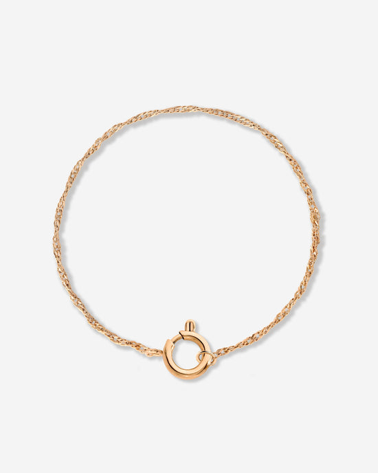 Singapore Chain Charm Bracciale Oro Rosa
