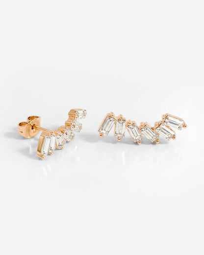 Glam Earclimber Studs Oro Rosa