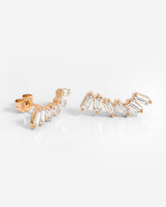 Glam Earclimber Studs Oro Rosa