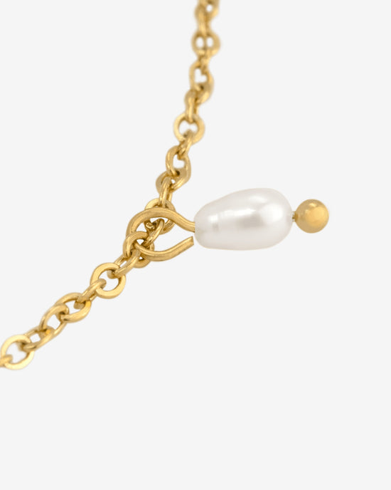 Perla Blanco Choker Oro