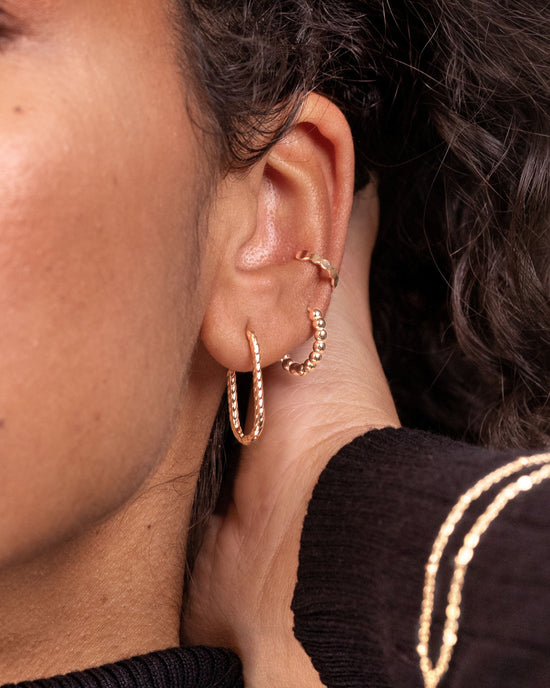 Oval Paloma Hoops Small Oro Rosa