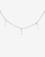 Perla Blanco Choker Argento
