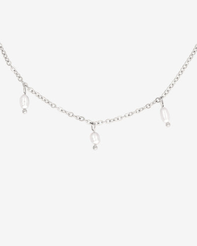 Perla Blanco Choker Argento