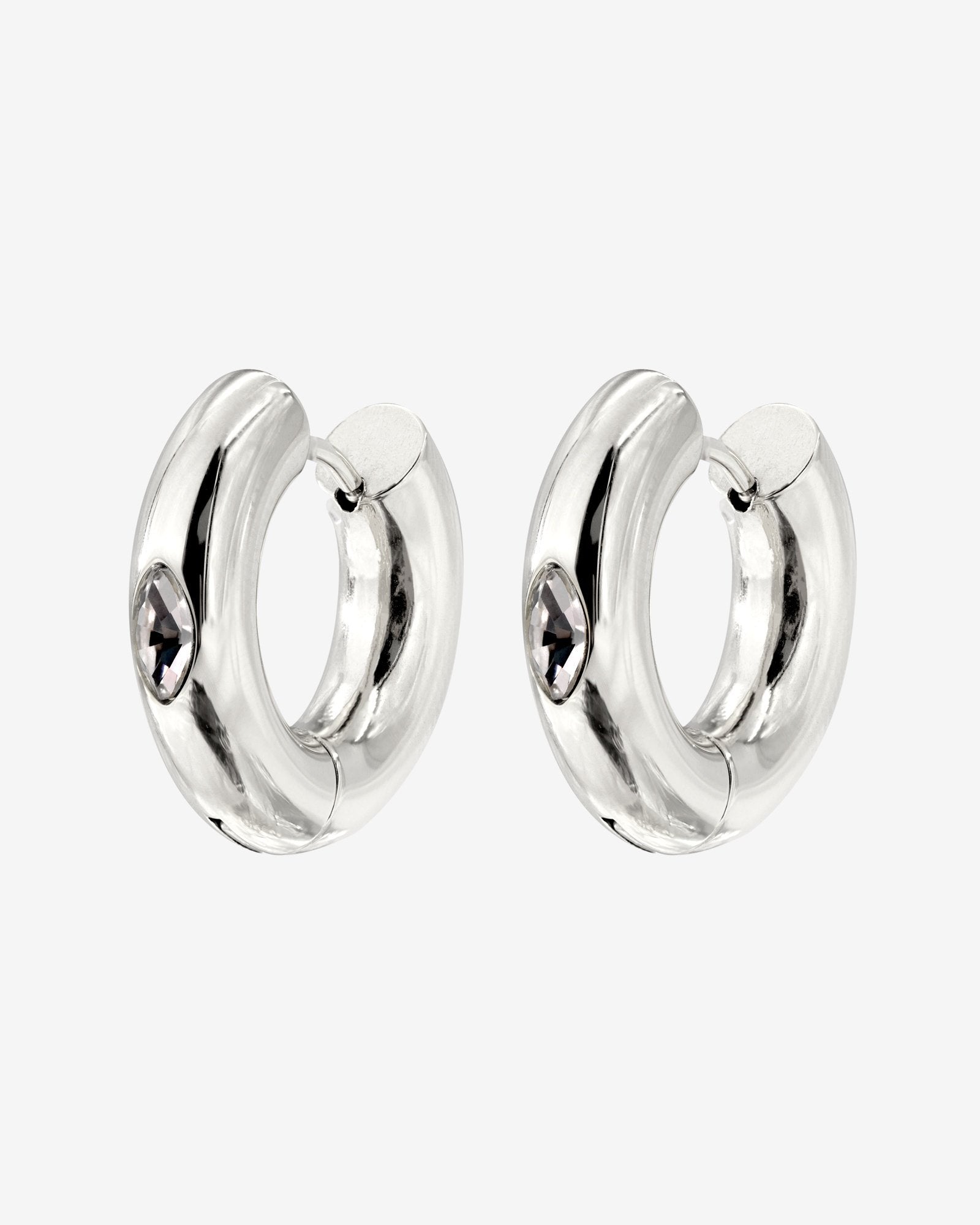 Phat Glowy Hoops Argento