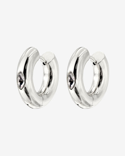 Phat Glowy Hoops Argento