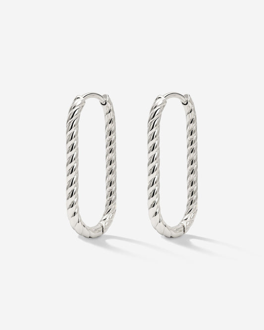 Oval Paloma Hoops Small Argento