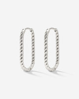 Oval Paloma Hoops Small Argento
