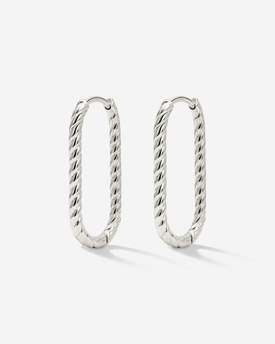 Oval Paloma Hoops Small Argento