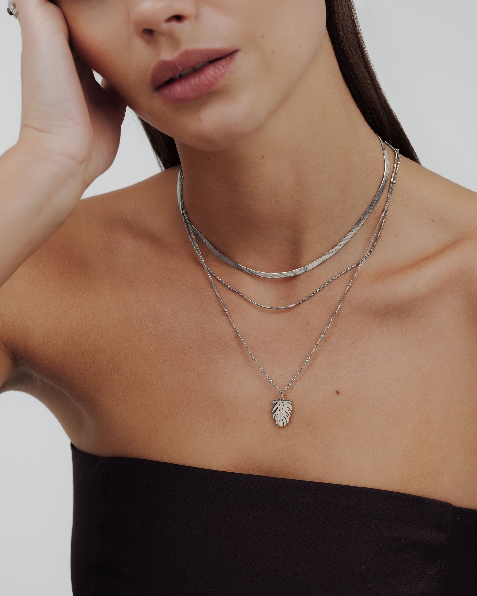Monstera Leaf Collana Argento