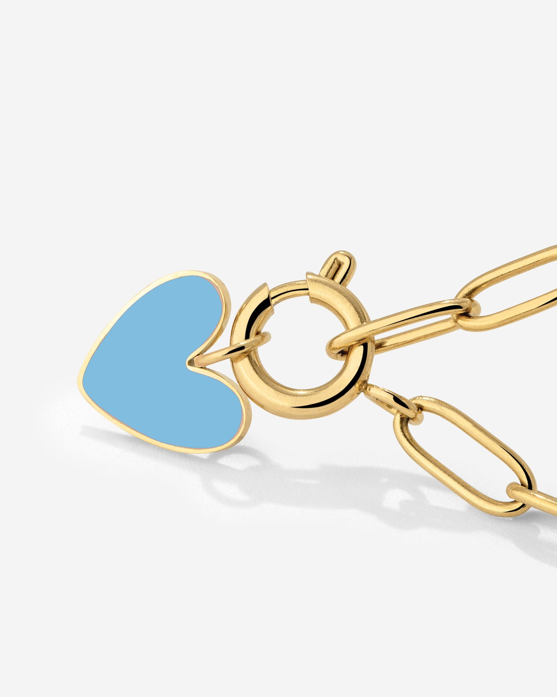Blue Heart Oval Links Collana Set Oro