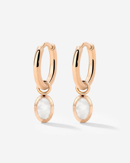 Mother of Pearls Hoop Set Oro Rosa